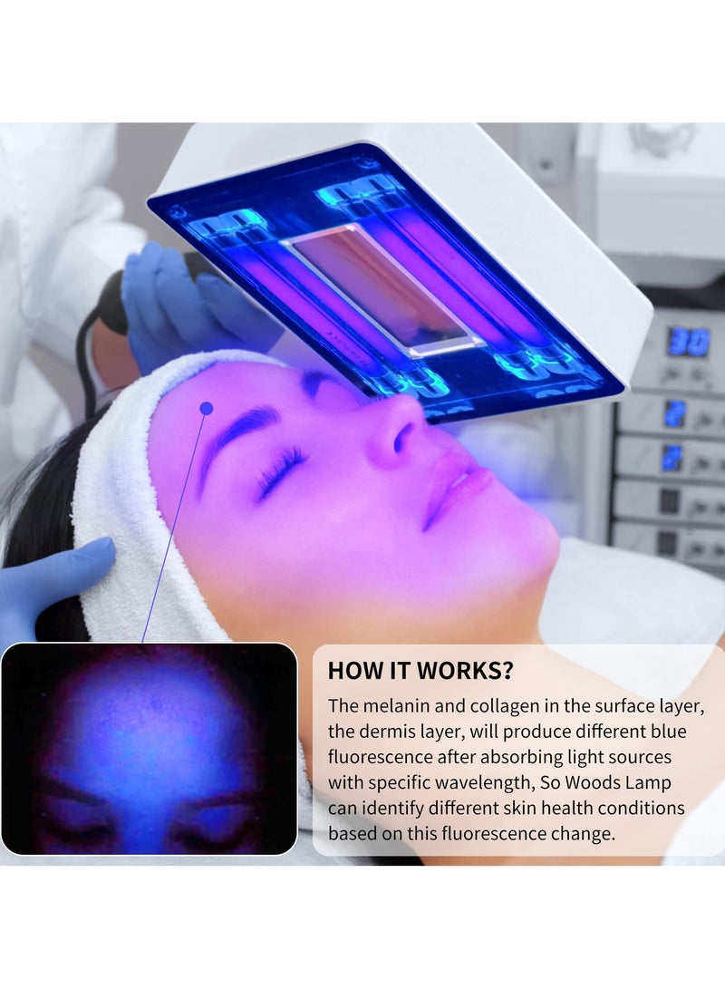 SYOSI Woods Lamp Skin Analyzer, Professional Esthetician Supplies, Portable SPA Beauty Skin Care Tool, with Shade Cloth, Woods Lamp for Skin Testing Home Use Salon SPA Machine - Image 2