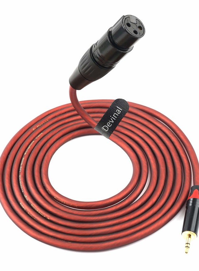 Devinal XLR to 1/8" inch Balanced Microphone Cable, 3.5mm to 3 Pin XLR Female Interconnect Adapter, XLR Female to Mini Jack Stereo Audio Connector, for Computer, Cameras, Speakers 10 Feet - Image 1