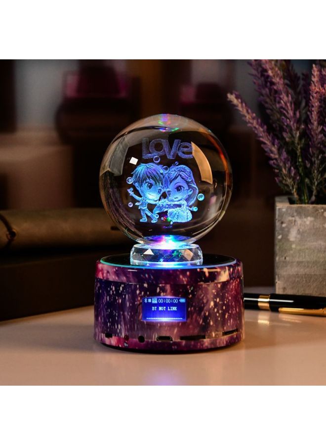 Children's Crystal Ball Music Music Box Little Girl's Birthday Gift Girl's Toy Star Projection Lamp-Color:Ferris Wheel 6cm + Silver Tripod - Image 5