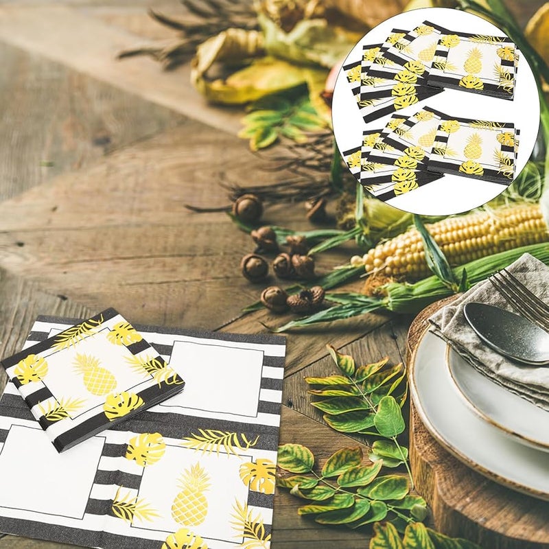 مناديل ورقية قابلة للتخلص مطبوعة بورق الذهب 40 قطعة لتزيين حفلات الزفاف وأعياد الميلاد - Image 4