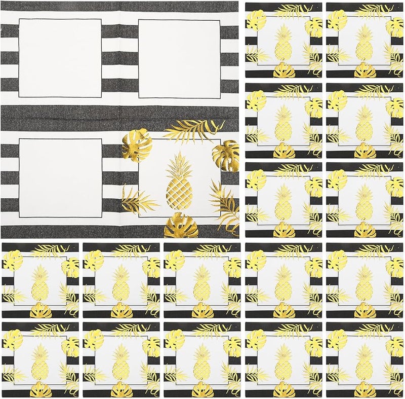 مناديل ورقية قابلة للتخلص مطبوعة بورق الذهب 40 قطعة لتزيين حفلات الزفاف وأعياد الميلاد - Image 1