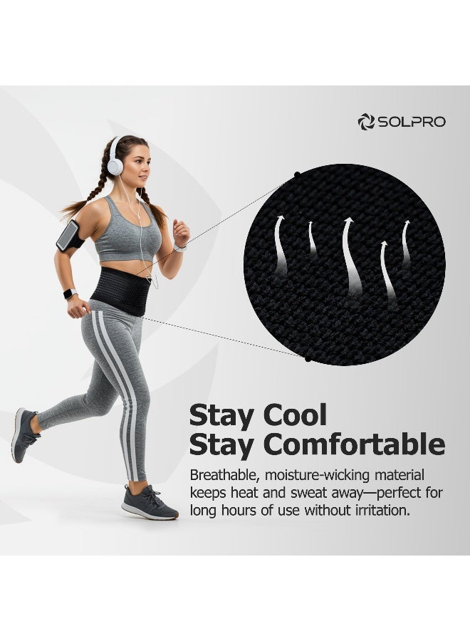 SOLPRO TorsoFit Waist Support for Men & Women | Joint Stabiliser for All Sports, Gym & Rehab Workouts | Joint Pain Relief for Active Lifestyle Injury Recovery & Arthritis (Black) - Image 3