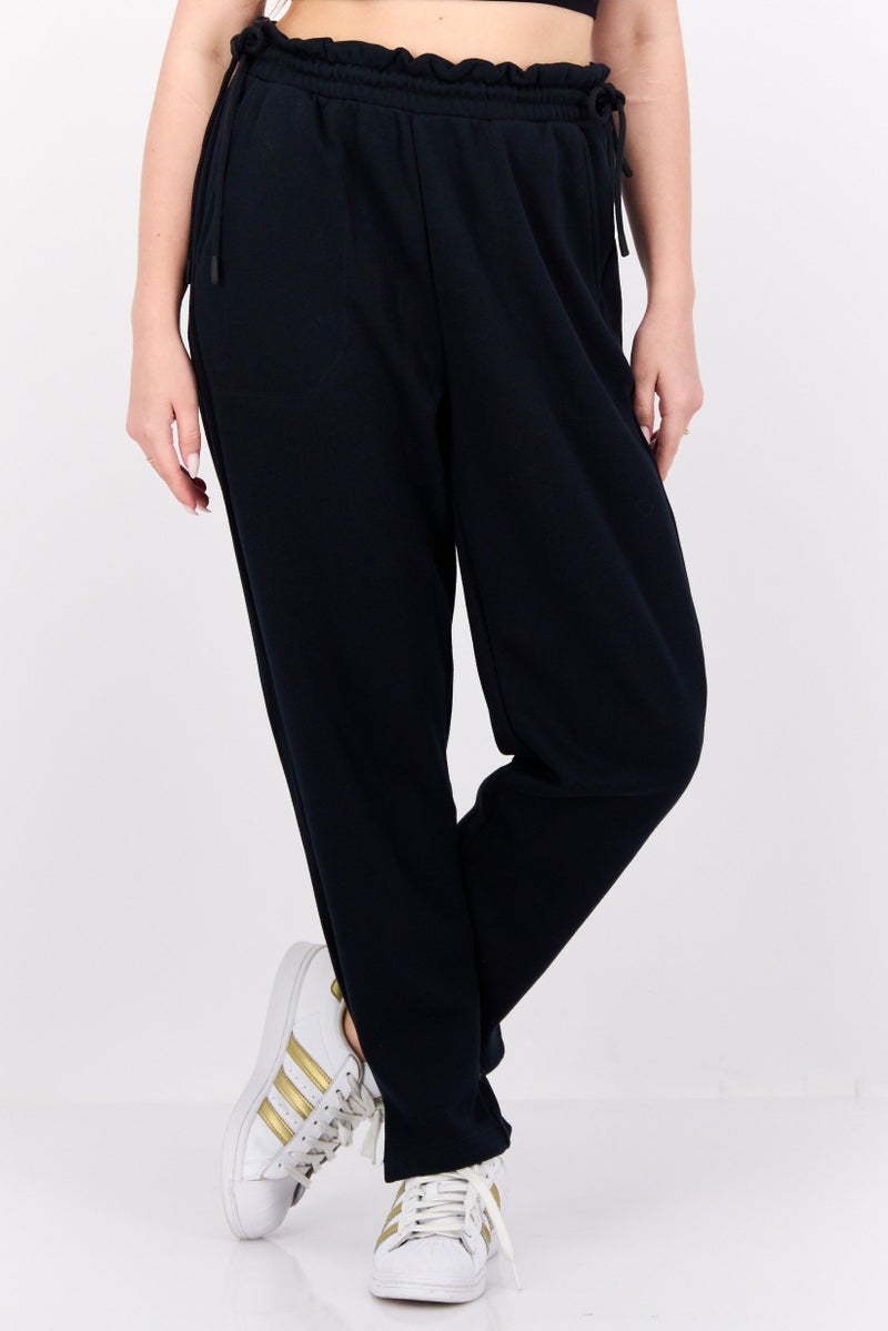 SKECHERS سروال رياضي نسائي مناسب سادة للتدريب، أسود - Image 1