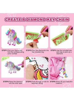Lemon Diamond Painting Kit For Kids with Keychains, Crafts for Girls Ages 6-12, Diamond Art for Kids, Diamond Dot Gem Art Kits for Kids, Kids Arts and Crafts for Kid Ages 6-12, Unicorn Painting Kit  - Image 3