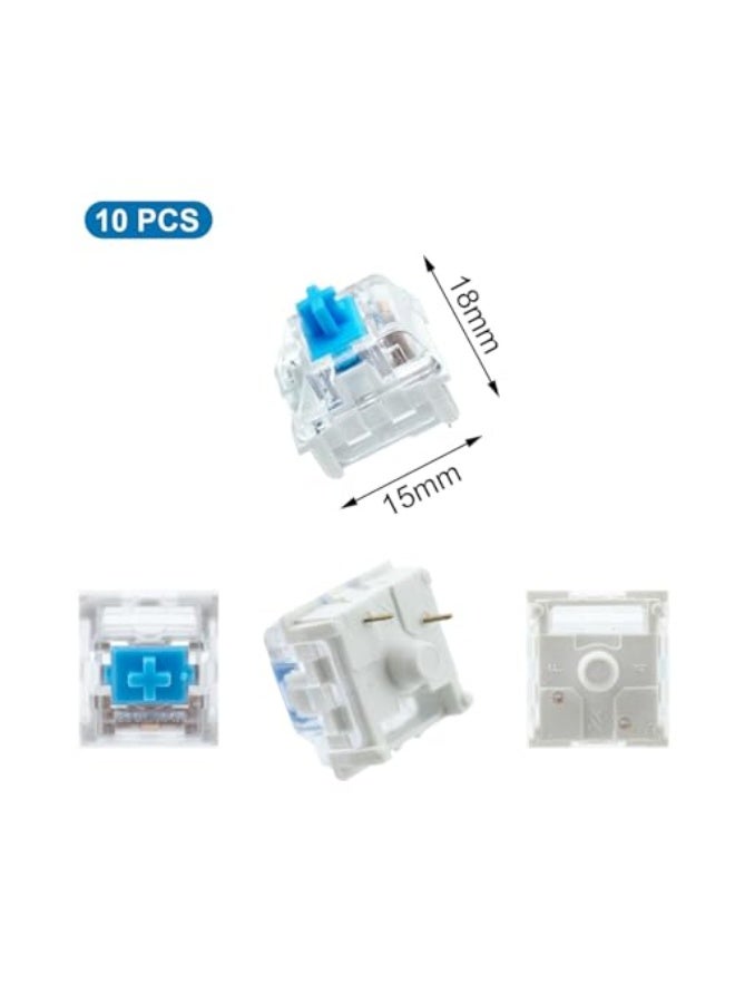YelaJoy 50 PCS Blue Clicky Mechanical Keyboard Keys – 3-Pin Dustproof Replacement for LED Backlit Gaming  Office Keyboards - Image 3