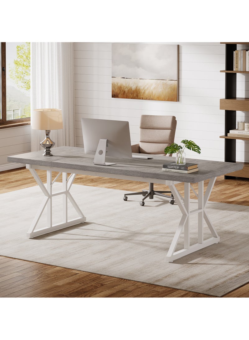 Tribesigns 180CM Executive Desk, Large Computer Office Desk Workstation, Modern Simple Style Laptop Desk Study Writing Table Business Furniture for Home Office - Image 1