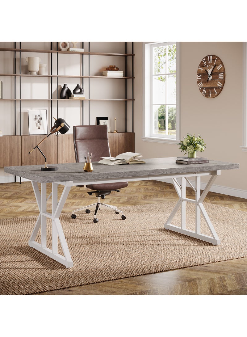 Tribesigns 180CM Executive Desk, Large Computer Office Desk Workstation, Modern Simple Style Laptop Desk Study Writing Table Business Furniture for Home Office - Image 2