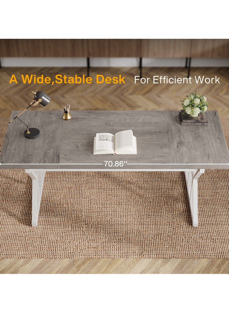Tribesigns 180CM Executive Desk, Large Computer Office Desk Workstation, Modern Simple Style Laptop Desk Study Writing Table Business Furniture for Home Office - Image 5