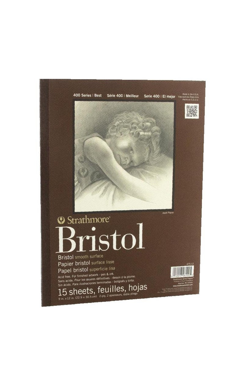 Strathmore 400 Bristol Pad Multi-ply2 Surface/FinishWhite9 X 12 in15 Sheets - Image 1