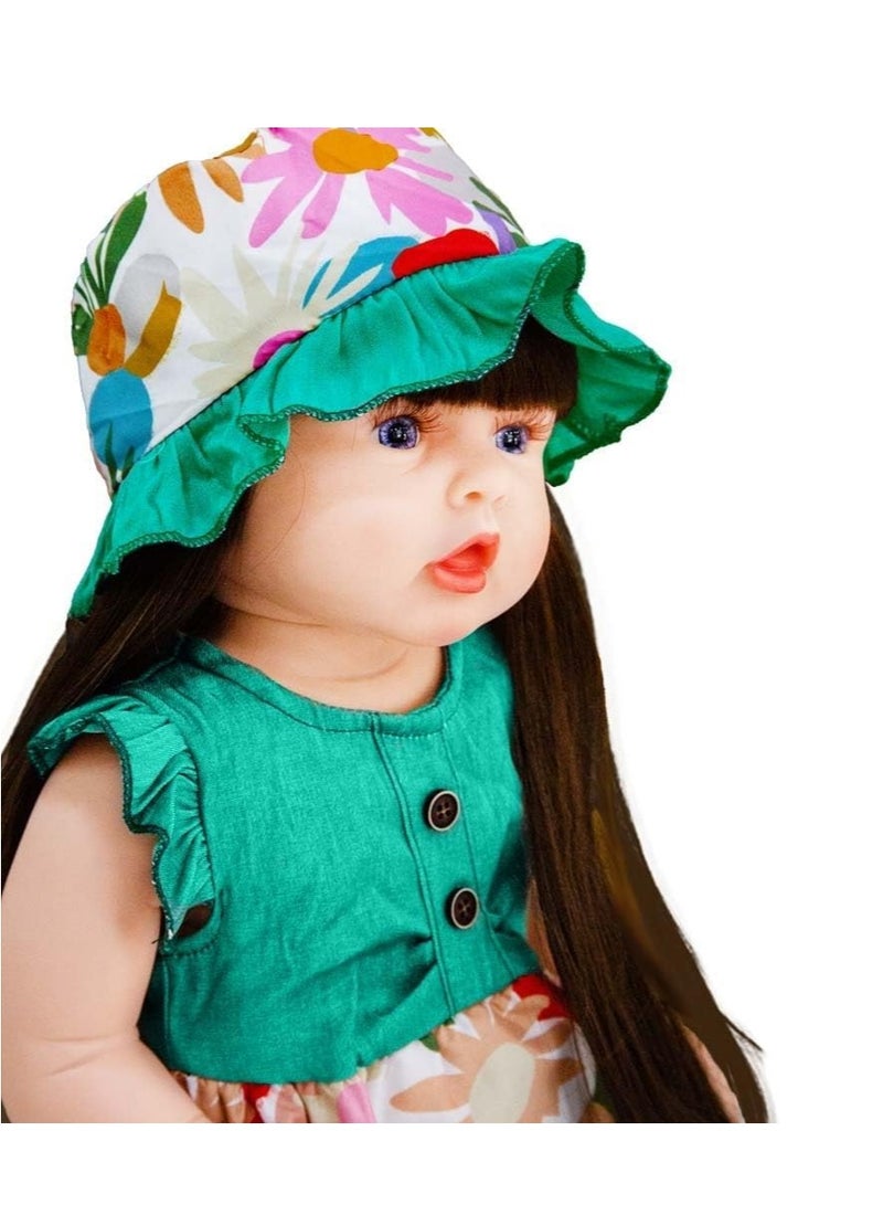 UKR Reborn Realistic Toy Doll – 21-Inch Lifelike Baby Doll (55 cm) with Soft Body, Magnetic Pacifier, Bottle & Diaper | Brunette Pretend Play Doll for Girls (XLarge) - Image 2