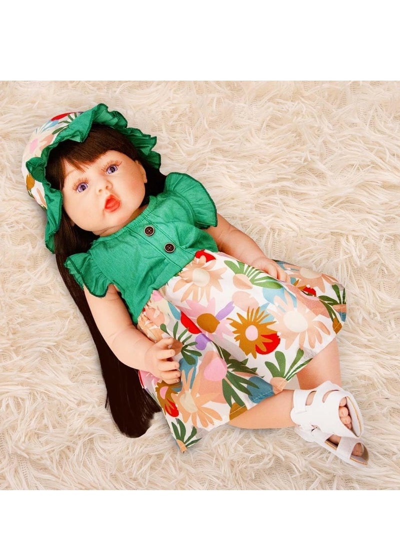UKR Reborn Realistic Toy Doll – 21-Inch Lifelike Baby Doll (55 cm) with Soft Body, Magnetic Pacifier, Bottle & Diaper | Brunette Pretend Play Doll for Girls (XLarge) - Image 4