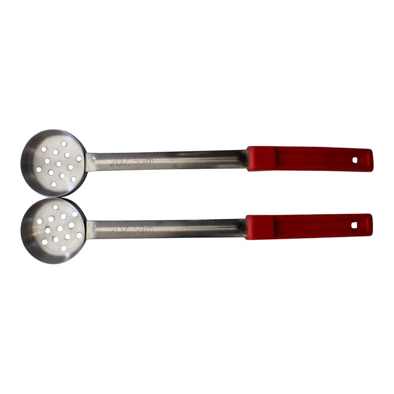 Habanerofire Habanerofire 2 Ounce Slotted Stainless Steel Portion Control Ladle Spoon for Measuring and Serving Commercial Grade Serving Scoops Pack of 2 