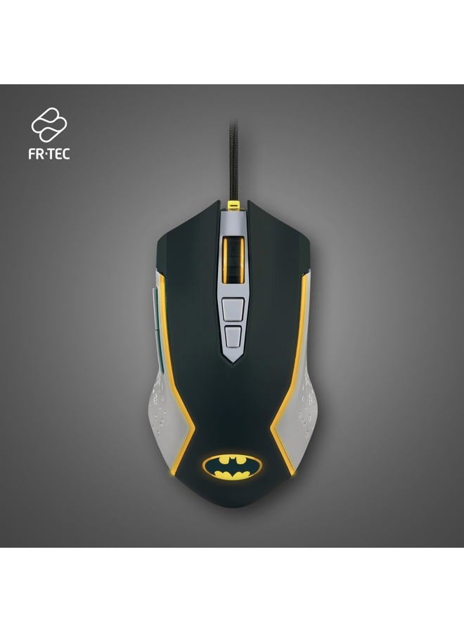 FR-TEC Batman Edition Gaming Mouse, Yellow LED Lighting, Adjustable dpi, Wired, Official DC Collection, Fast and Precise Movement, Configurable Side Buttons - Image 2