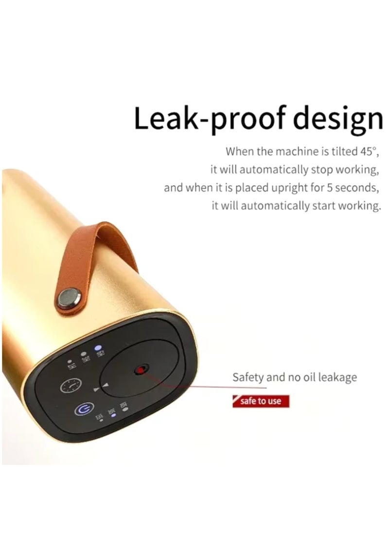 xinzhen - Portable USB Car Aromatherapy Diffuser Gold, Intelligent Touch Screen, Waterless Aroma Machine for Automatic Relaxation, Car Charger Compatible, Compact Design for Easy Use - Image 1