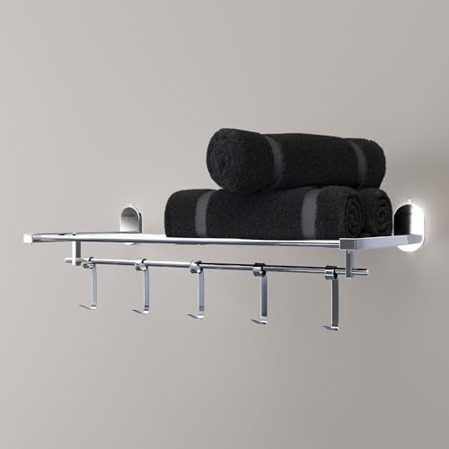 Lorazzo Towel Rack (Meta Collection) | Stainless Steel 304 | Bathroom Accessories | Towel Holder | Towel Rod for Bathroom | Towel Rod | Chrome Finish | Sleek Design Towel Hanger for Bathroom - Image 1