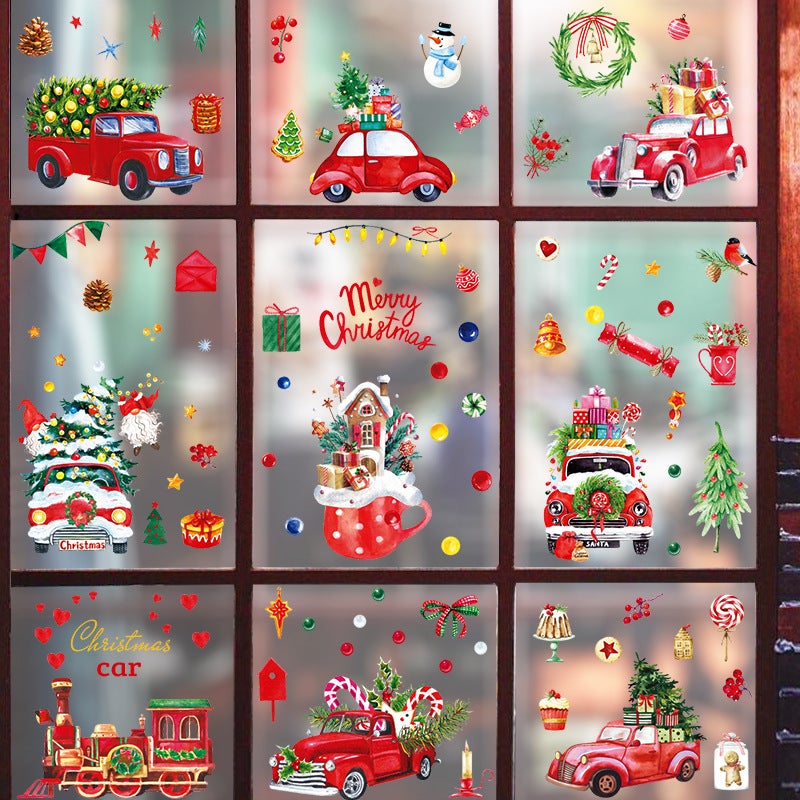 Christmas Glass Stickers Christmas Series Stickers Shopping Mall Glass Door And Window Decoration Static Stickers - Image 2