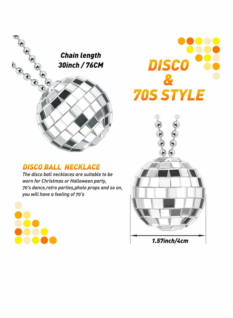 KASTWAVE Mirror Disco Ball Costume Necklaces 70s Disco Party Necklaces for Home Decorations, 1.57 Inch Stage Props, Game Accessories, School Festivals, Party Favor, and Supplies 12 Piece - Image 2