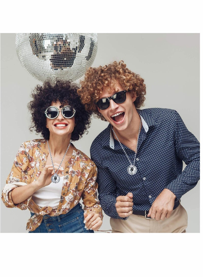 KASTWAVE Mirror Disco Ball Costume Necklaces 70s Disco Party Necklaces for Home Decorations, 1.57 Inch Stage Props, Game Accessories, School Festivals, Party Favor, and Supplies 12 Piece - Image 4