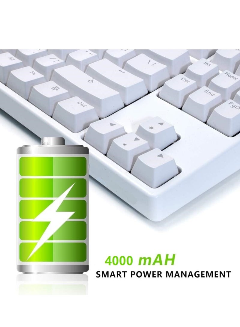 جي ديل لوحة مفاتيح ميكانيكية للألعاب قابلة لإعادة الشحن بثلاثة أوضاع TKL (بلوتوث 5.3/2.4 جيجاهرتز لاسلكي/سلكي) - مفاتيح زرقاء قابلة للتبديل السريع - إضاءة خلفية بألوان قوس قزح - بطارية 4000 مللي أمبير/ساعة - 88 مفتاحًا باللغتين العربية والإنجليزية - Image 4