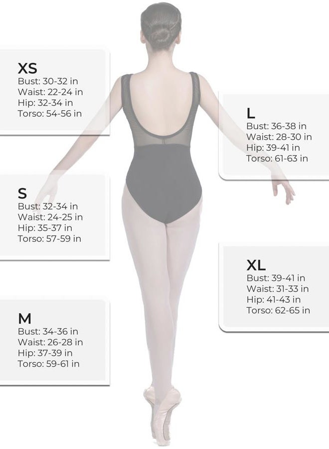 Dance Favourite Women's Ballet Leotard 01D0152, Deep V Mesh Front, Open Back, Front Lined, 4-Way Stretch, Black, S - Image 5