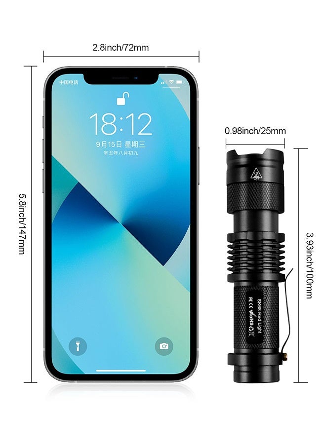 Tersely [2-Pack] Red LED Flashlight, Powerful Single Mode Light SK68 LED Torch Scalable Red Light Flashlight for Astronomy, Aviation, Night Observation - Image 4