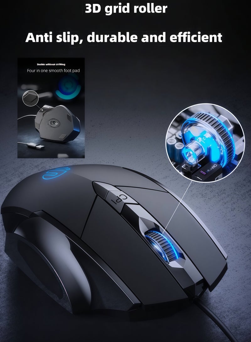 Silent wired mouse: non-slip, wear-resistant, precise control for peace of mind.  - Image 2