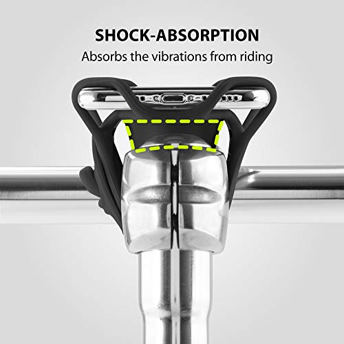BONE حامل الهاتف للدراجات BONE】 Bike Tie Pro 4 لحمل الهاتف للدراجات، حامل هاتف للدراجات لتثبيته على الساق، يناسب الهواتف المحمولة من 4.7" إلى 7.2"، حامل هاتف خفيف للغاية للدراجات النارية، مصمم لملحقات الدراجات الهوائية - أسود - Image 5