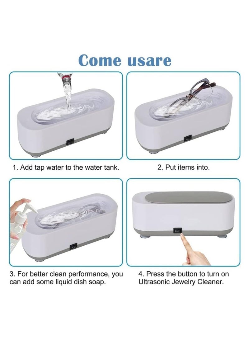 ltrasonic Jewelry Cleaner,Portable Household Professional Ultrasonic Cleaning Machine for Eye Glasses, Watches, Ring,Silver, Earrings, Necklaces, Coins, Razors, Bracelets (Assorted Color) - Image 4