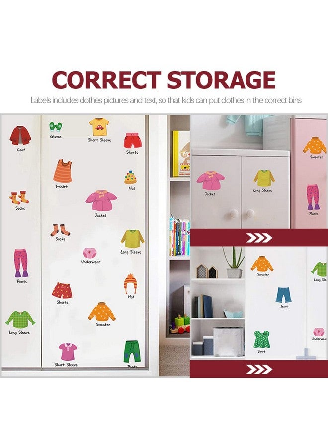 Toddmomy 2sets Cloth Organizing Stickers Decals Drawer Labels Sort Girl Room Clothes Sticker Girls Kids Home Decoration and Dresser Bedroom Classification Labels - Image 3