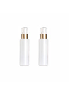 SYBL 2Pcs 100ML/3.3 oz Empty Refillable Glass Lotion Bottles Pump Press Bottle White Upscale Travel Cosmetic Container Dispenser for Foundation Essential Oils Cream 