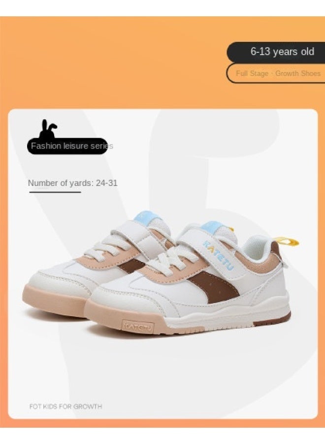 Same As In-store】children's Casual Sneakers, Autumn Fashion Versatile German Training Shoes, Leisure Campus Student White Shoes - Image 1