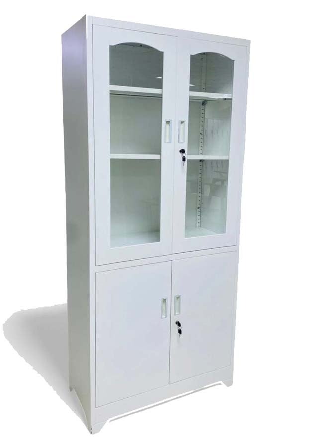 خزانة ملفات معدنية للمنزل والمكتب بباب زجاجي 85×40×190 سم
