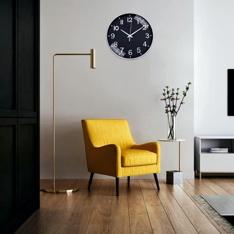 TEKCOOL Plastic Digital Wall Clock 12" Silent Quartz Decorative Latest Non-Ticking Classic Clock Battery Operated Round Easy to Read for Room/Home/Kitchen/Bedroom/Office/School (Navyblue). - Image 5