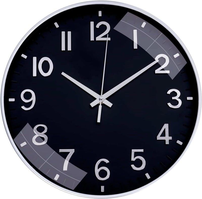 TEKCOOL Plastic Digital Wall Clock 12" Silent Quartz Decorative Latest Non-Ticking Classic Clock Battery Operated Round Easy to Read for Room/Home/Kitchen/Bedroom/Office/School (Navyblue). - Image 1