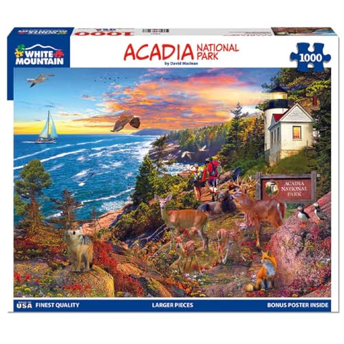 White Mountain 1000 Piece Jigsaw Puzzle Coastal Wildlife Landscape Puzzles with Large Pieces Gift for Adults and Family 24x30 Acadia National Park - Image 5