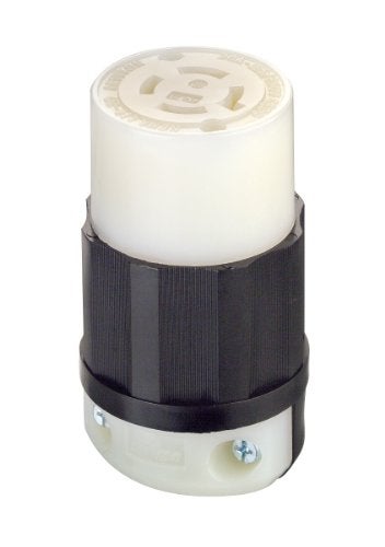 Leviton 20 Amp, 125/250 Volt, NEMA L14-20R, 3P, 4W, Locking Connector, Industrial Grade, Grounding - Black-White, 2413 - Image 4