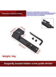 [M300/600 Flashlight Side Bracket Guide] 45-degree Side Flashlight Base Tactical Flashlight Modification-Color:Wd02019-rail Type-long-black