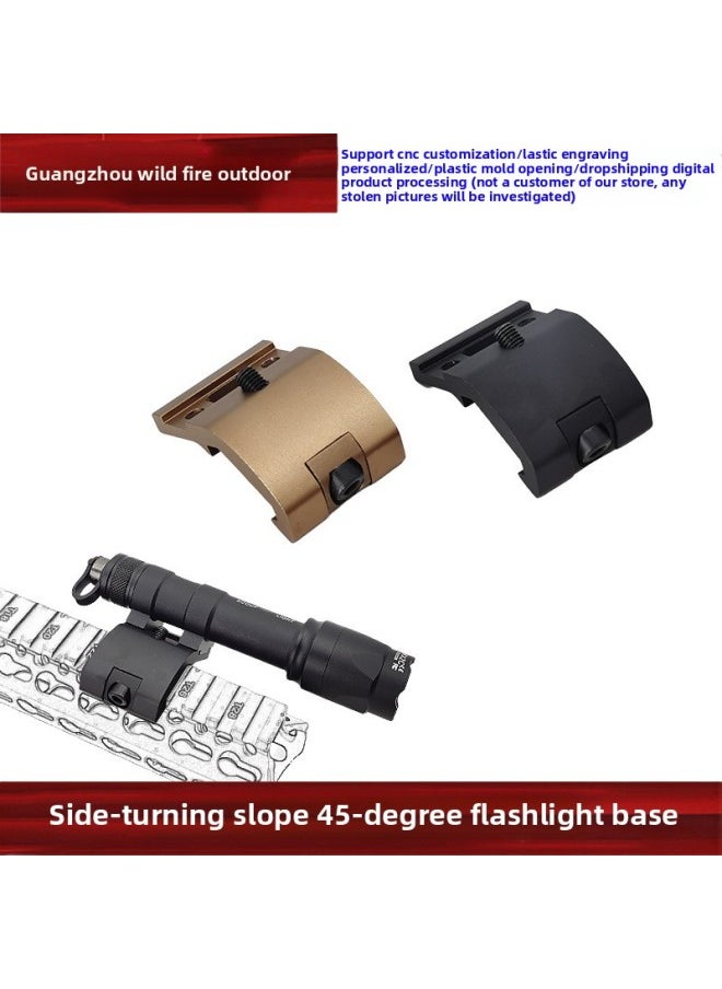 Generic - [M300/600 Flashlight Side Bracket Guide] 45-degree Side Flashlight Base Tactical Flashlight Modification-Color:Wd02019-rail Type-long-black - Image 1