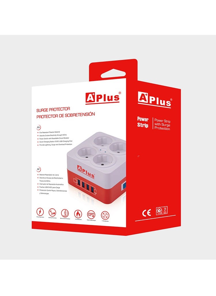 APLUS - Home Appliance Surge Protector 10A surge protector, provides overload protection with power switch with resettable battery breaker. - Image 1