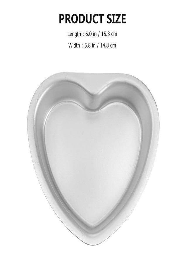 GRIRIW Heart Cake Pans Set 6.02X5.82X2.08 Inch Aluminum Alloy Mini Heart-Shaped Baking Mold with Removable Bottom Non-Stick Surface for Valentine Day Desserts 2 Pack - Image 2