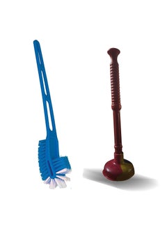Homenique Homenique Rubber Toilet Plunger with 20Inch Handle and Plastic Toilet Brush 