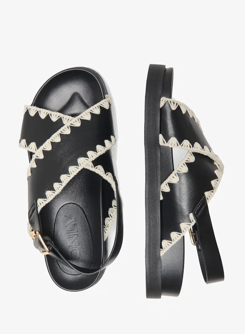 Only  Zigzag Weave Slingback Sandals for Women | Best Price UAE