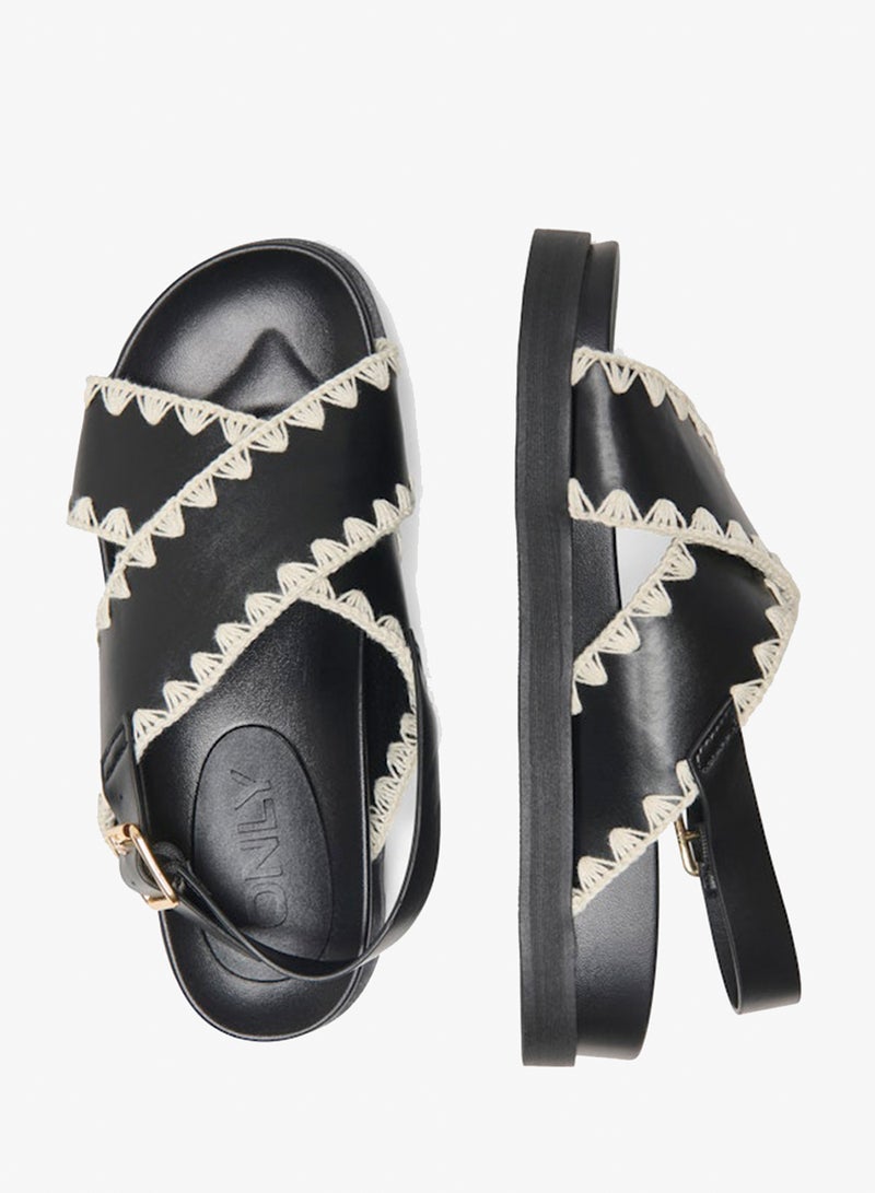ONLY Zigzag Weave Slingback Sandals - Image 4
