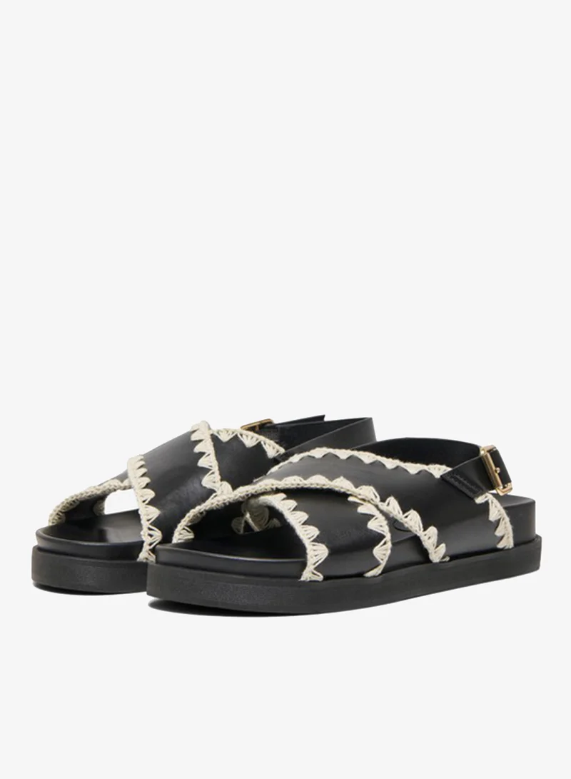 Only  Zigzag Weave Slingback Sandals for Women | Best Price UAE