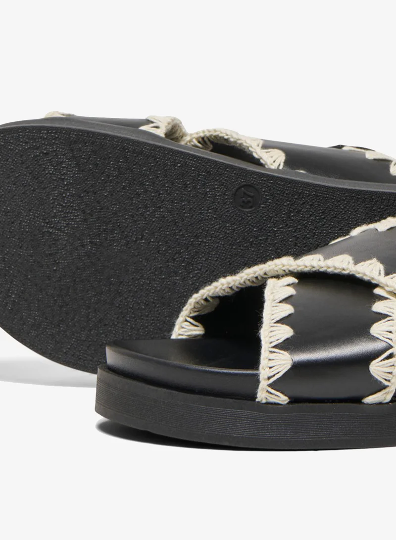 Only  Zigzag Weave Slingback Sandals for Women | Best Price UAE