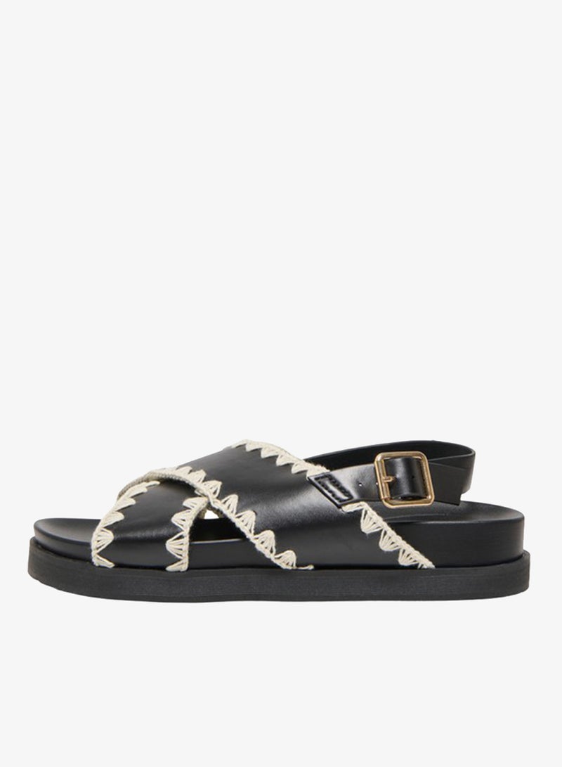 ONLY Zigzag Weave Slingback Sandals - Image 1