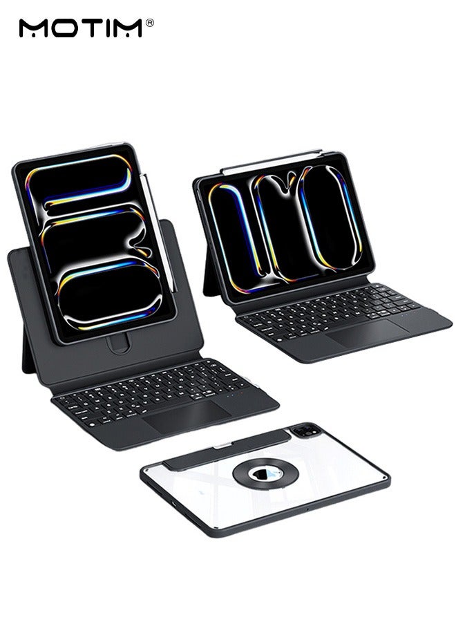 Motim iPad Air 11 inch Keyboard Case (M3/M2, 2025/2024)iPad Pro 11"/Air 5th/4th Gen 10.9", iPad Backlit Keyboard Case with Detachable Magnetic Stand, Portrait/Landscape View Modes, Rotatable Screen, Multi-Touch Trackpad - Image 1