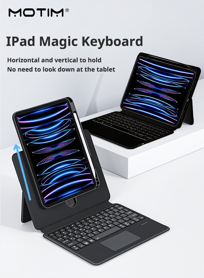 Motim iPad Air 11 inch Keyboard Case (M3/M2, 2025/2024)iPad Pro 11"/Air 5th/4th Gen 10.9", iPad Backlit Keyboard Case with Detachable Magnetic Stand, Portrait/Landscape View Modes, Rotatable Screen, Multi-Touch Trackpad - Image 2