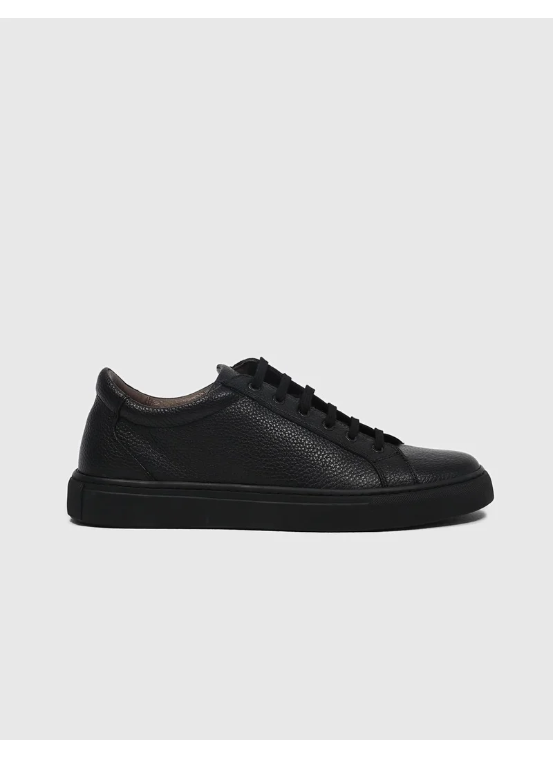 كاباني Leather Black Lace-Up Men's Sports Shoes