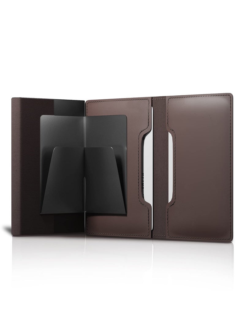 Generic - AirTag Wallet, Trackable Wallet with AirTag Holder, RFID-Blocking Minimalist Leather Wallet, Slim Leather Airtag Wallet, Men and Women, Smart Wallet, AirTag Not Included (Mocha) - Image 1